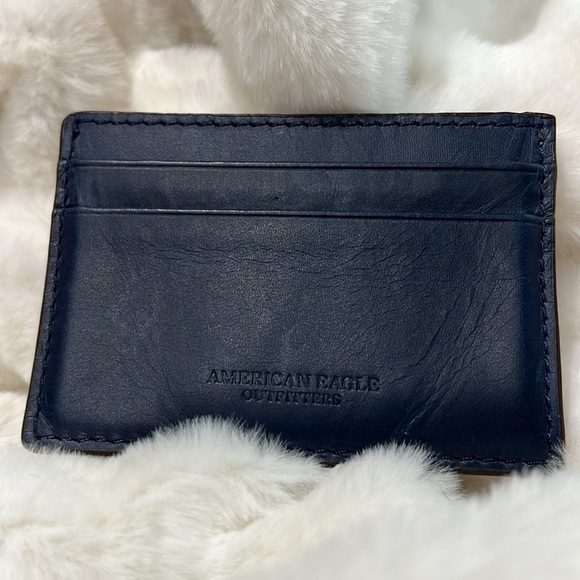 ❄️ GUC American Eagle Outfitters Two-Tone Cow Leather Card Slot Wallet - Picture 2 of 3
